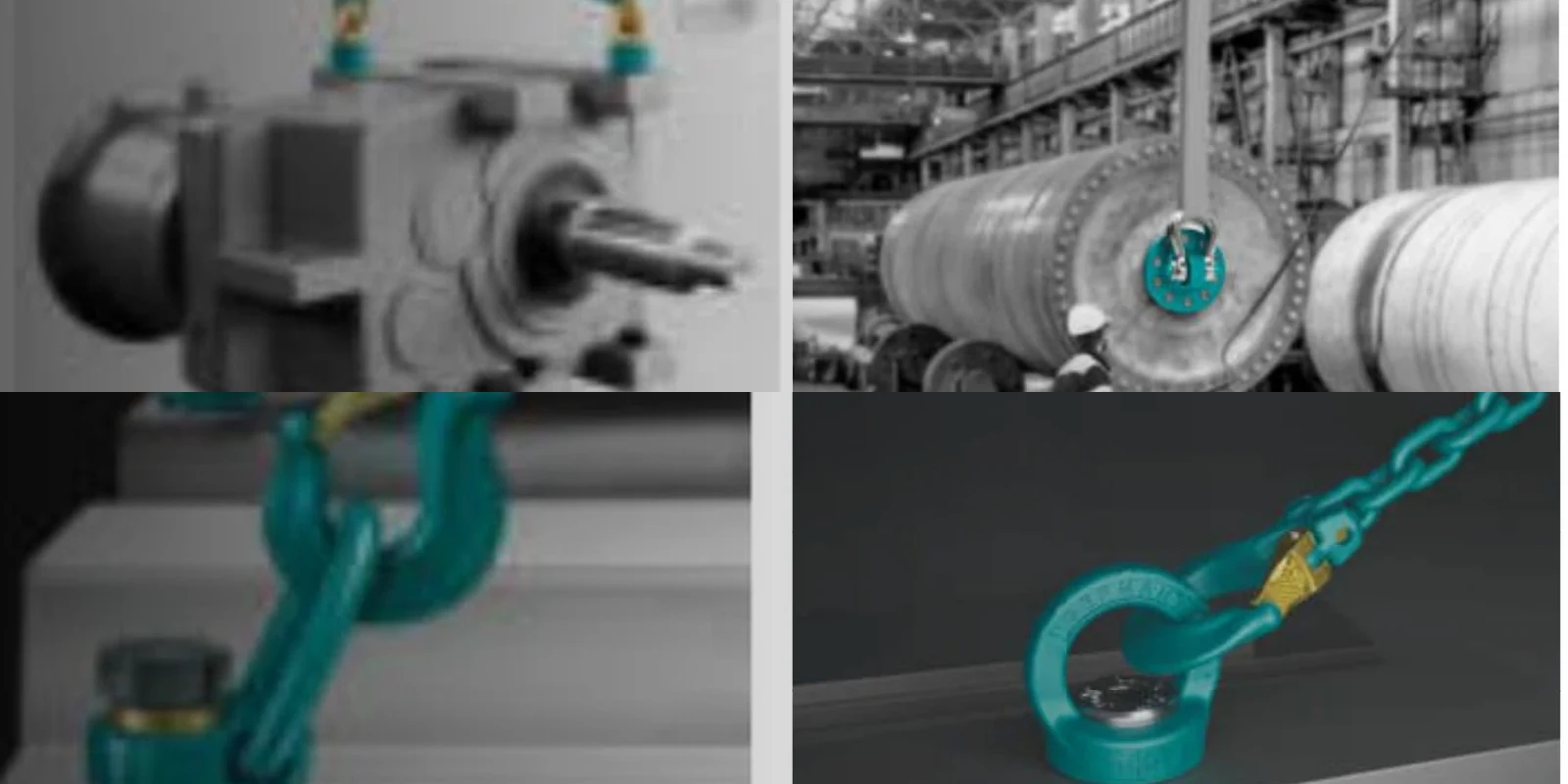 Applications industrielles avec anneaux de levage