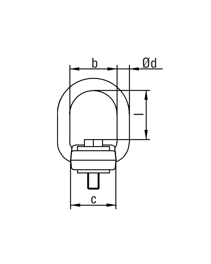 Schéma coté du Flat Point FP avec repérage des dimensions